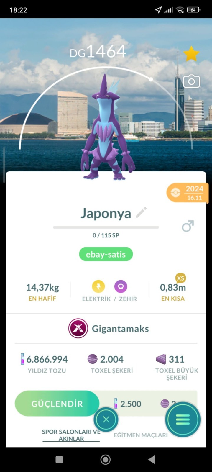Toxtricity Gigantamax Fukuoka Background Pokémon Trade Go
