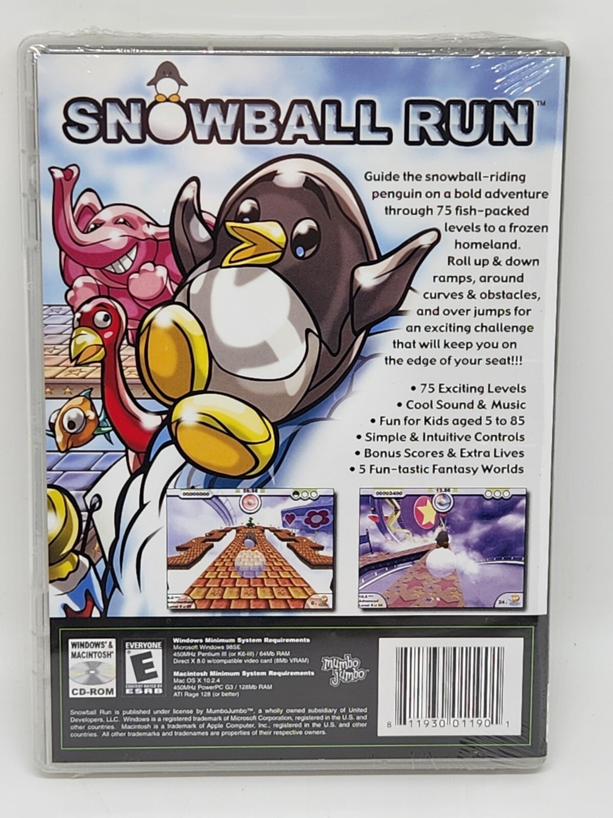 NEW SNOWBALL RUN SEALED SMALL BOX PC MAC OS WINDOWS 98 MACINTOSH APPLE CD-ROM
