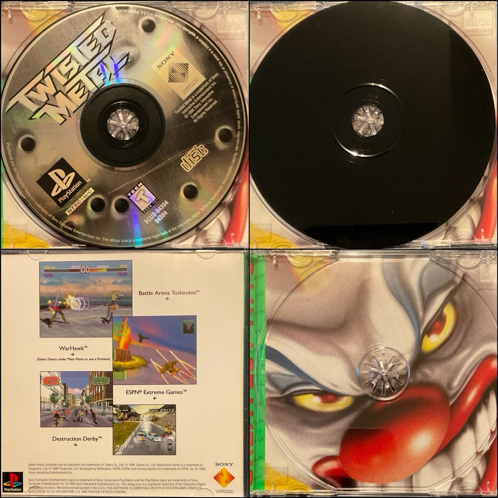 Twisted Metal (Sony PlayStation 1) EXPLOSIVE VEHICULAR COMBAT! Tested, Complete