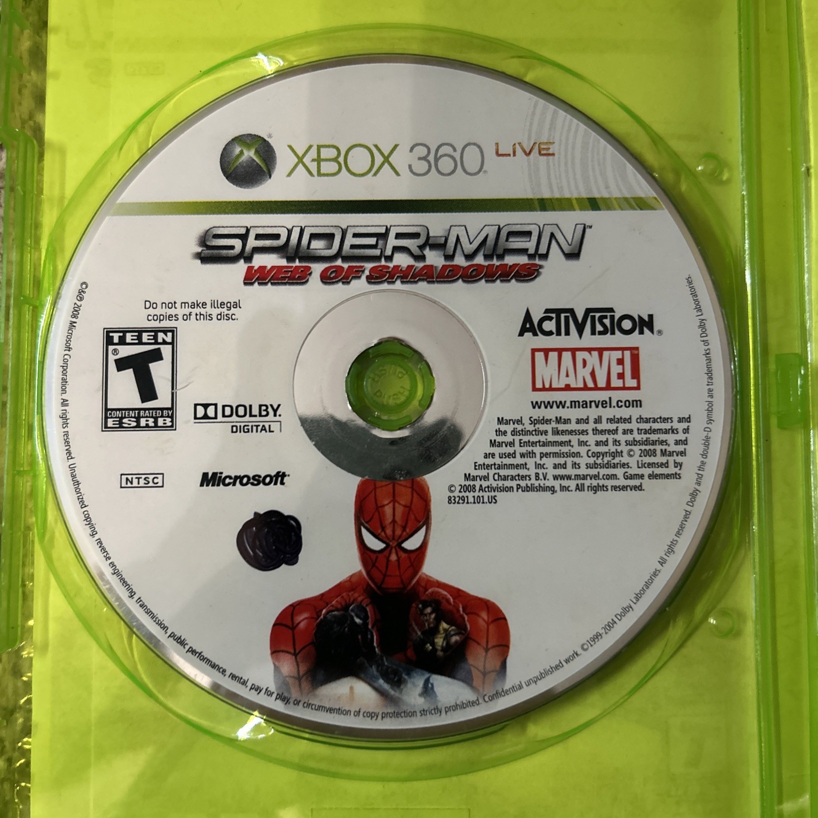 Spider-Man: Web of Shadows – Microsoft Xbox 360 – Disk Only