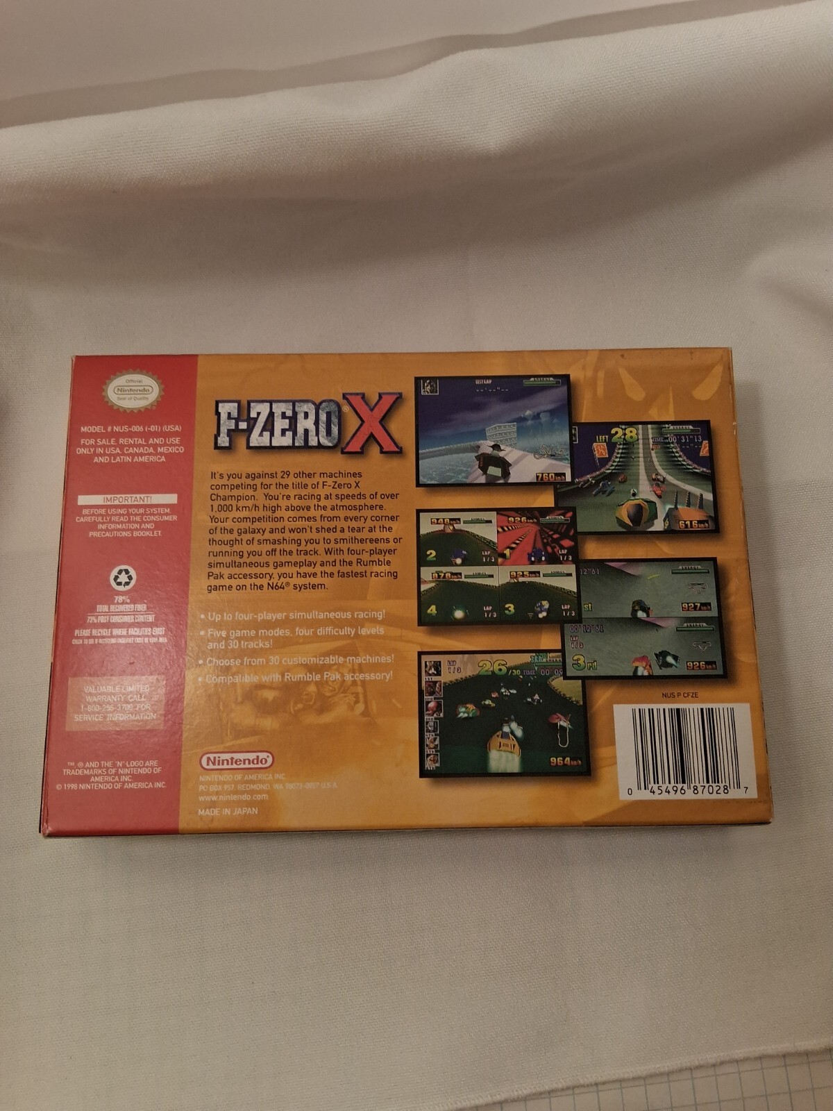 F-Zero X (Nintendo 64, 1998) slightly used