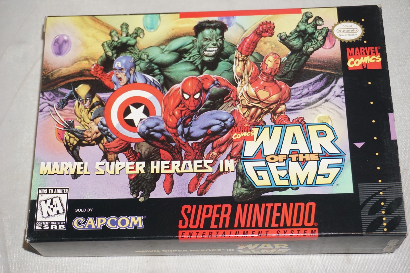 Marvel Super Heroes: War of Gems (Super Nintendo SNES) Complete w/ Reg Card CIB