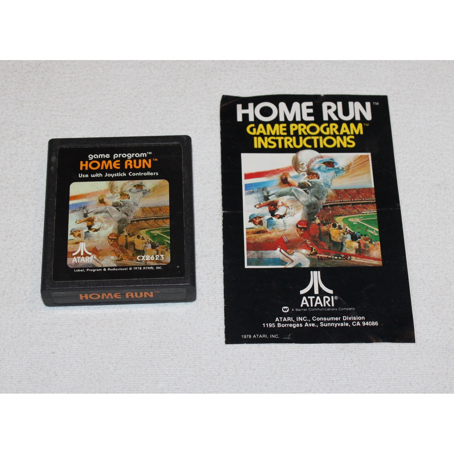 2 vintage Atari 2600 game cartridges Raiders of the Lost Ark Home Run w/ manuals