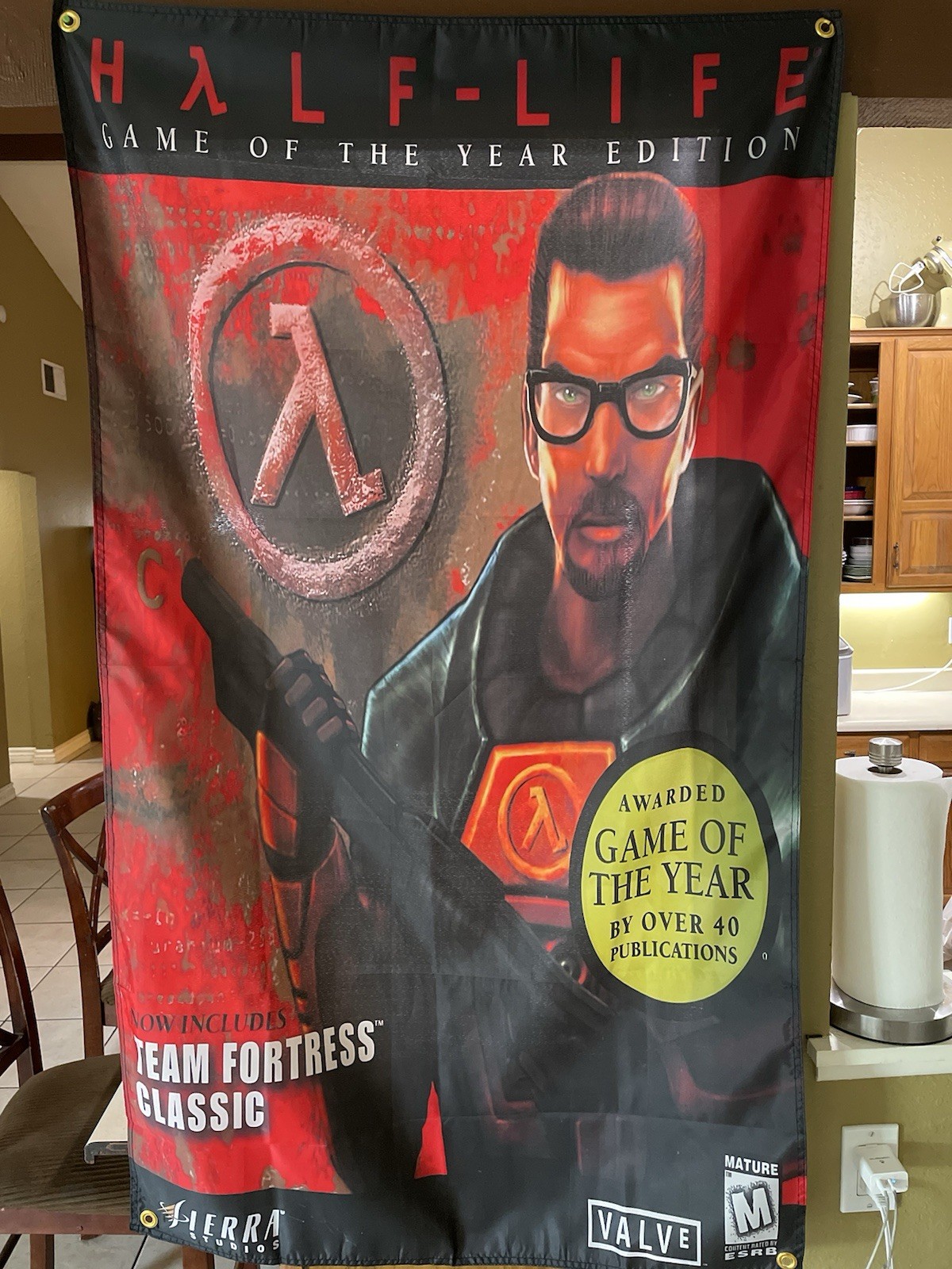 Half-life 5ft Flag PC 1998 VALVe Banner Poster Sierra FPS Team Fortress GOTY