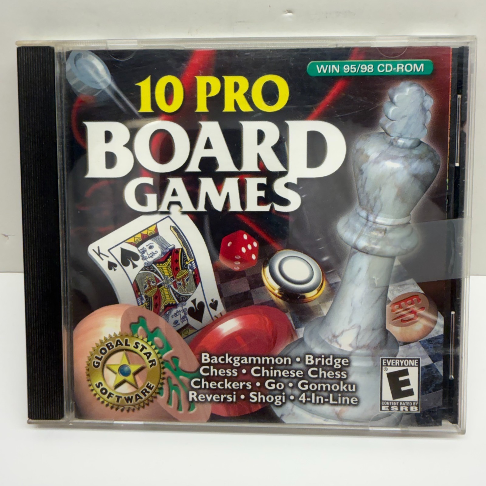 10 Pro Board Games PC CD ROM Game Global Star Software 2001 Windows 95/98 OLD