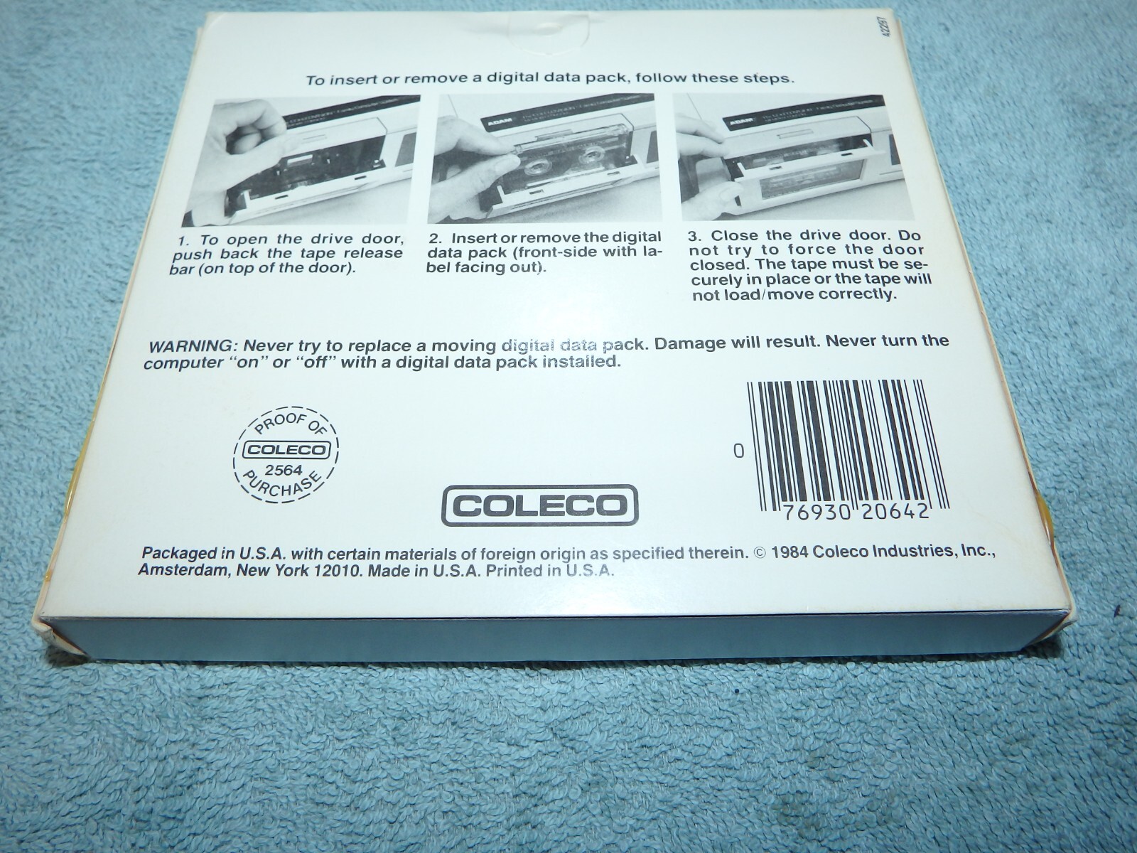 ColecoVision ADAM HIGH SPEED DIGITAL DATA PACK C-250 CASSETTE New Vintage Item