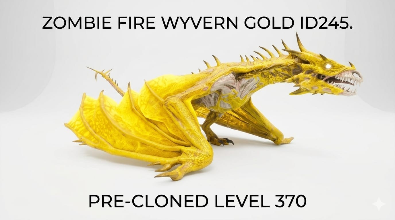 Zombie Fire Wyvern PRE-CLONED Level 370 – Ark Ascended PVE Official Crossplay