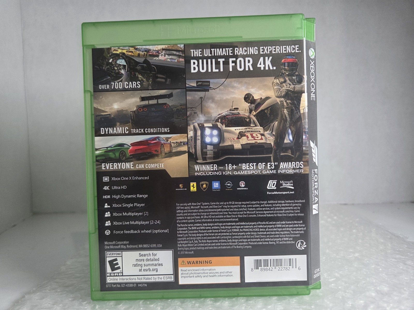 Forza Motorsport 7 Xbox One Microsoft Studios Complete In Box CIB Tested Turn 10