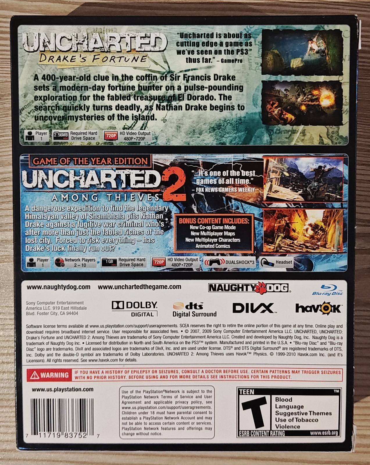 Uncharted Dual Pack (Sony PlayStation 3, 2011)