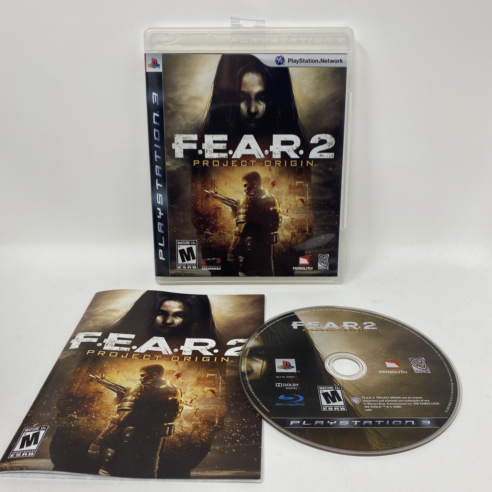 F.E.A.R. 2 Project Origin PlayStation 3 PS3 FEAR Complete CIB Hangtab Rare