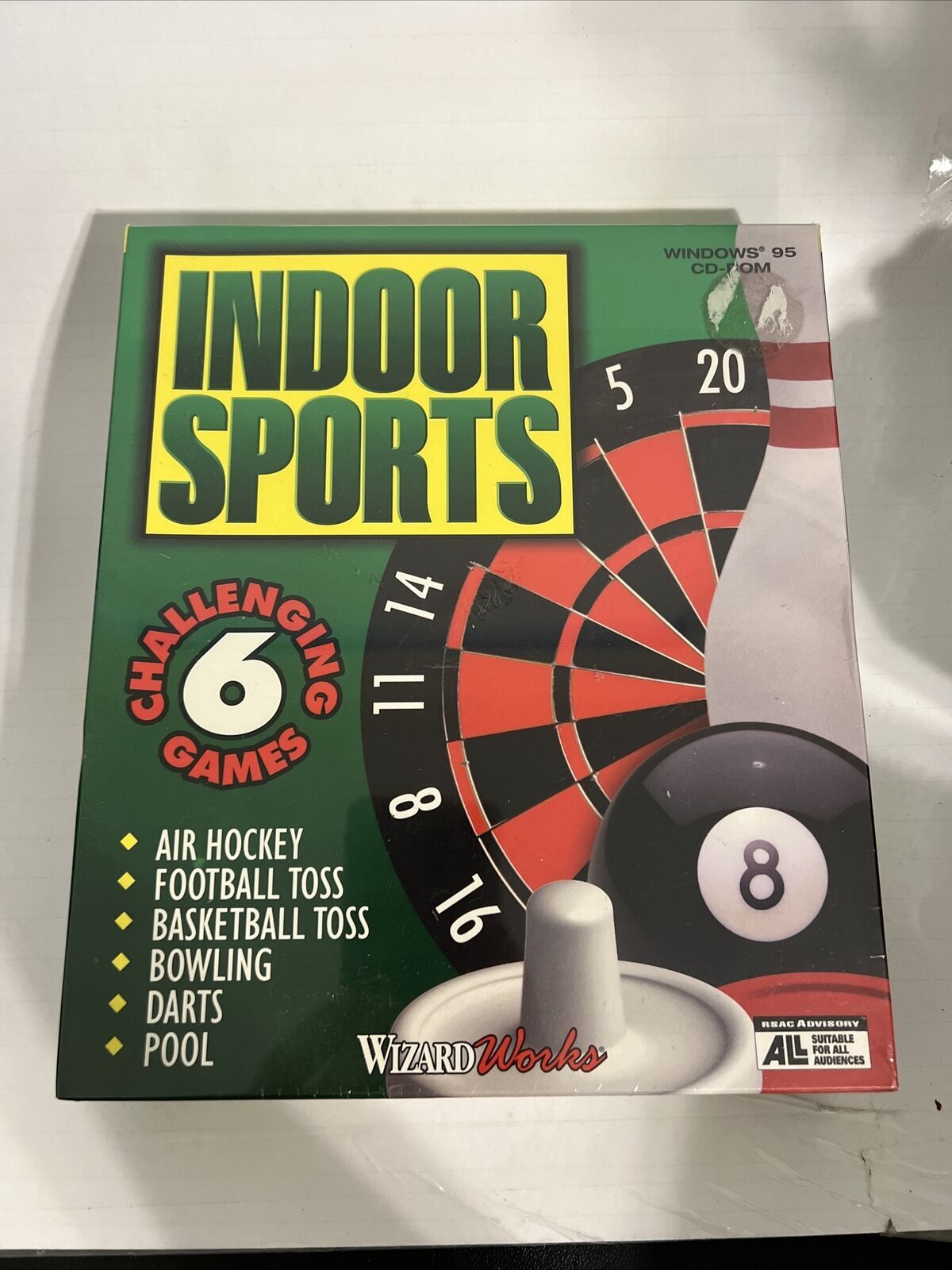 Indoor Sports PC 1997 WizardWorks Vintage CD-ROM WINDOWS 95