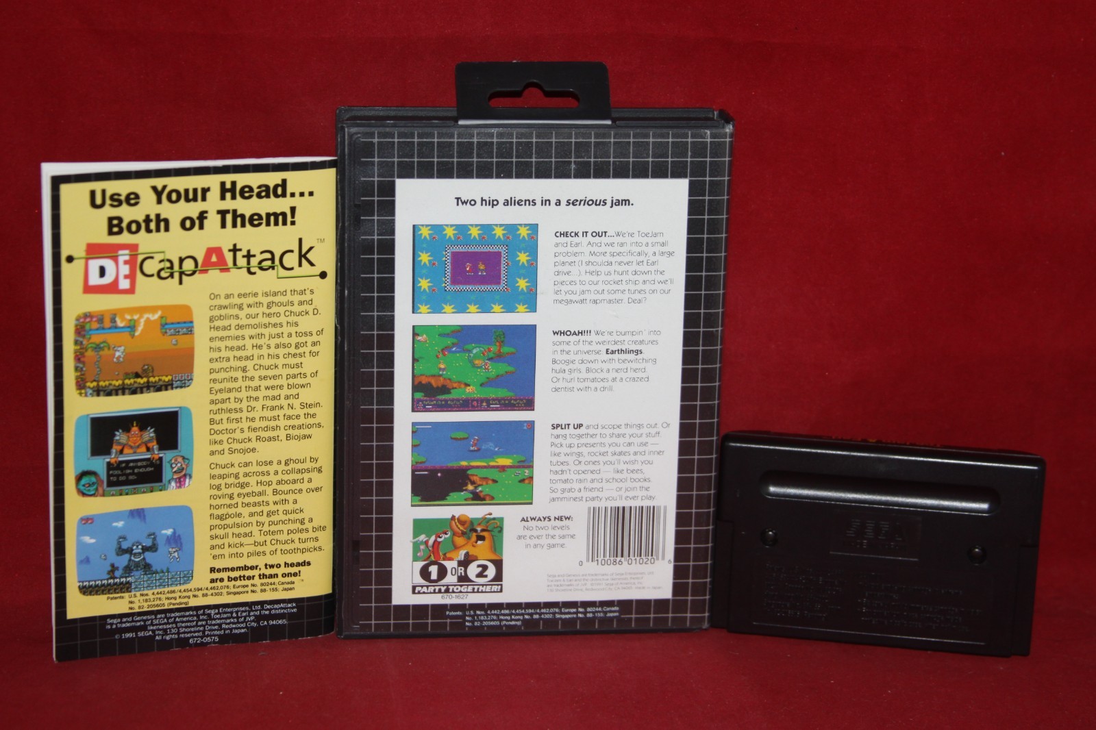 ToeJam & Earl (Sega Genesis, 1991) Authentic Game Cartridge, CIB Complete