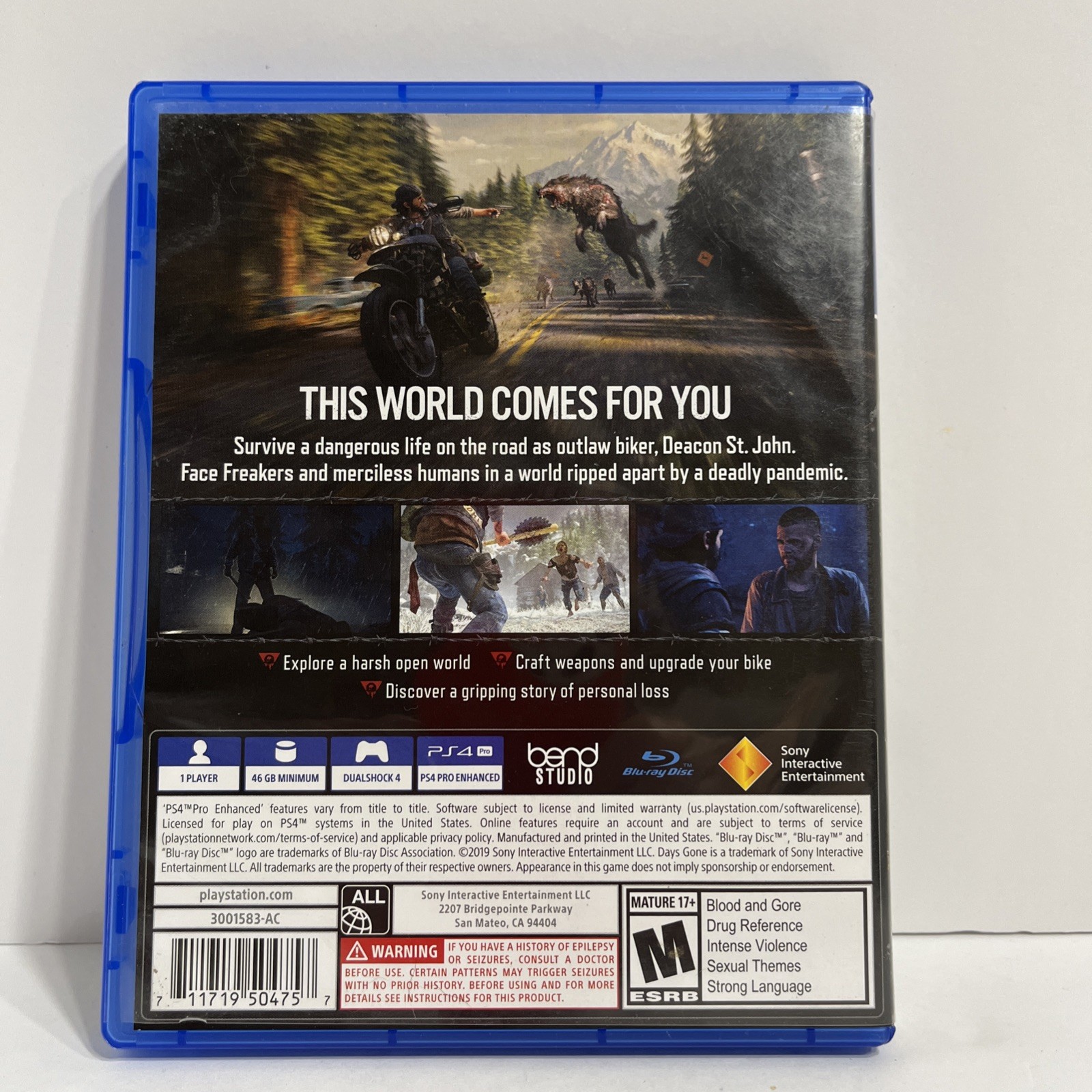 Days Gone | Playstation 4 | PS4 | Pre-Owned | Great Condition