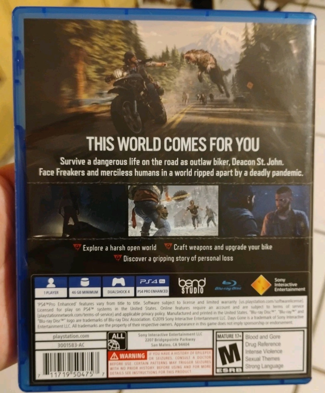 PS4 5Game Bundle Days Gone, Tomb Raider, God Of War, Borderlands, & Just Cause 3