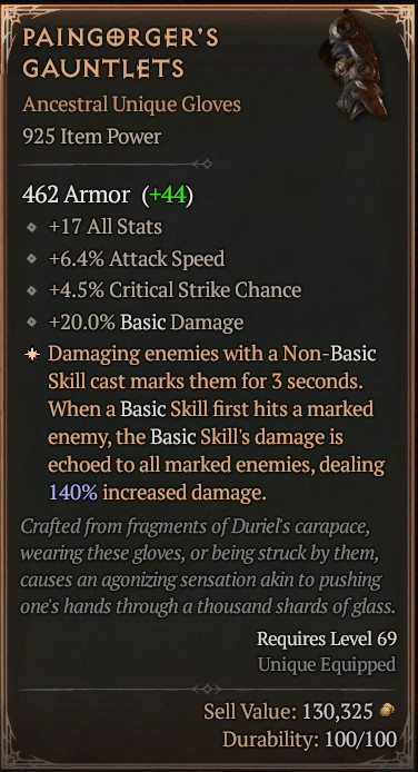 d4 seasonal paingorger’s gauntlet digital item USA