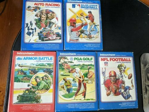 5 intellivision games in boxes