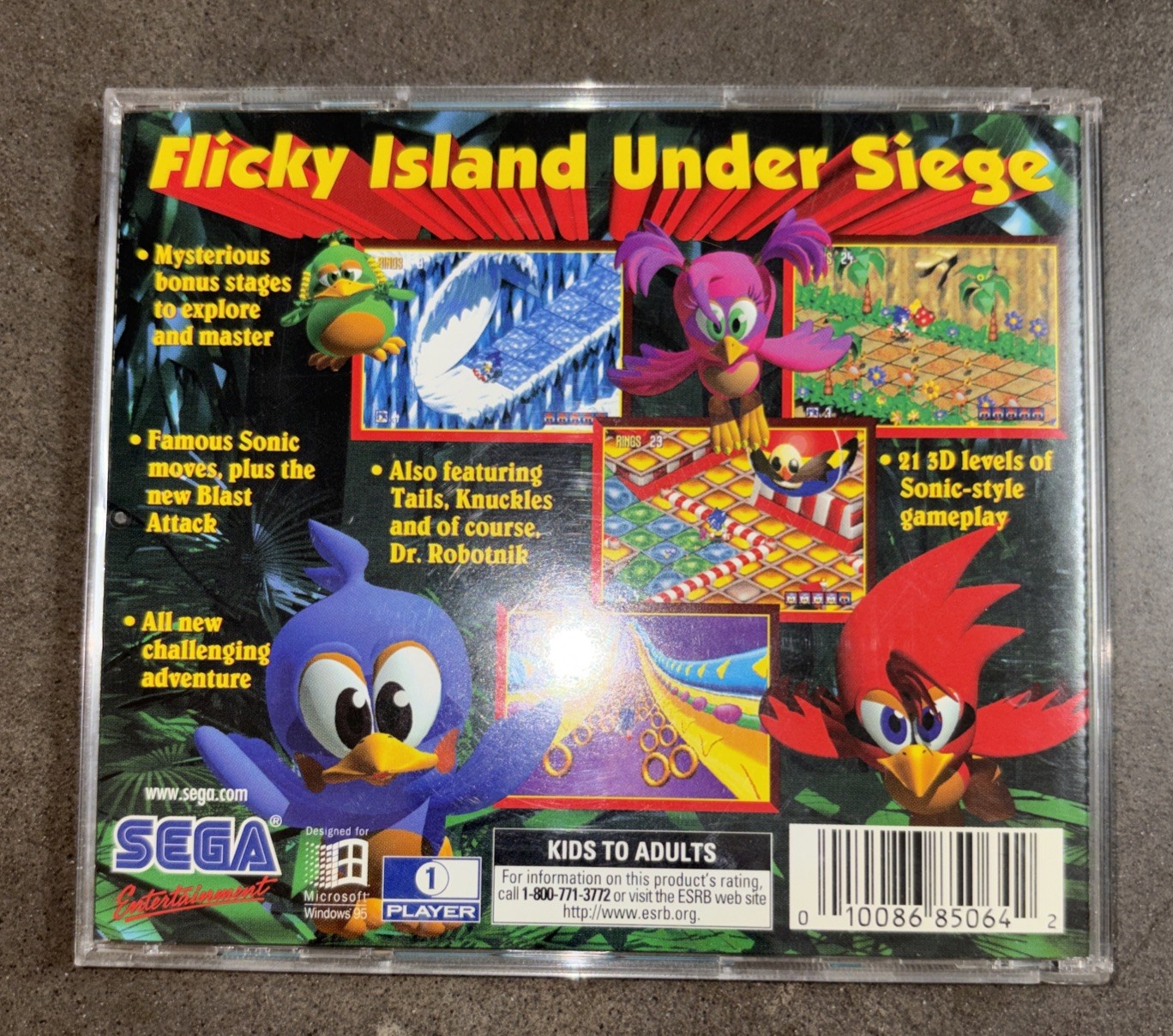 Sonic 3D Blast Sega PC Computer Game Windows 95 NTSC US RARE