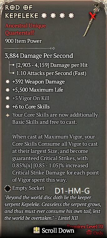 🔥 Diablo 4 Season 14 🔥 Rod of Kepeleke 1GA/ 4GA