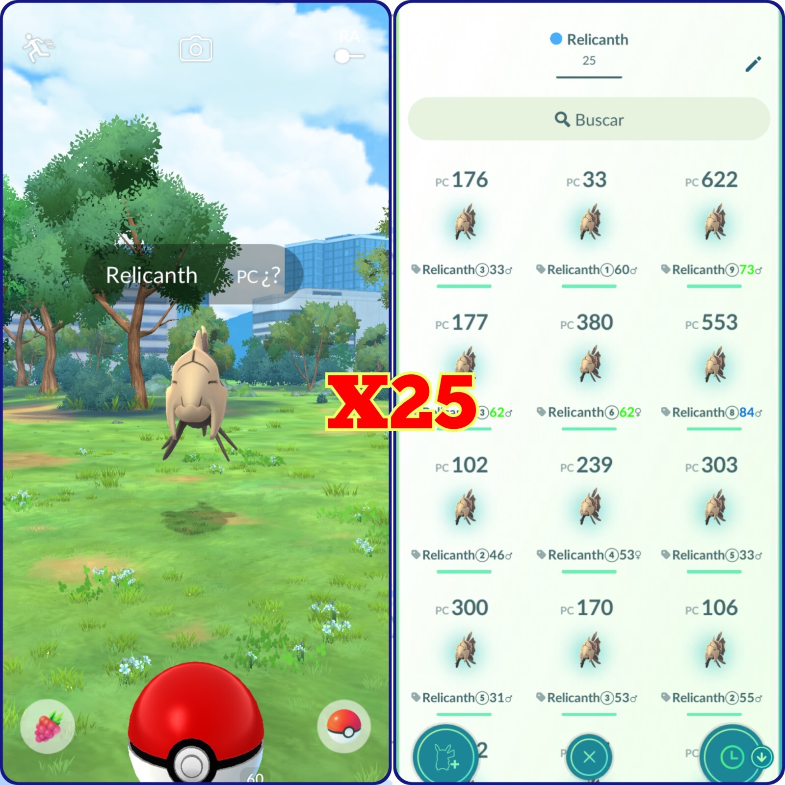 Regional: (×25) Non-Shiny Relicanth | Tra de Go | Chance of Lucky!