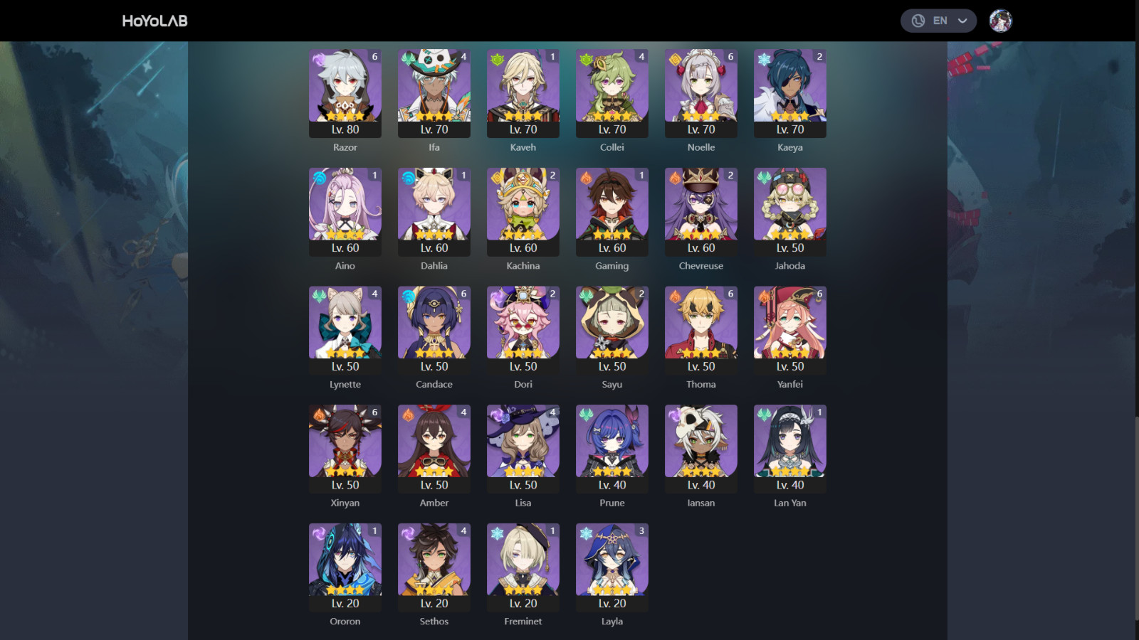 Genshin Impact (AS) ar 60 Hexerei team Nicole Durin Venti + Lunateam Columbina
