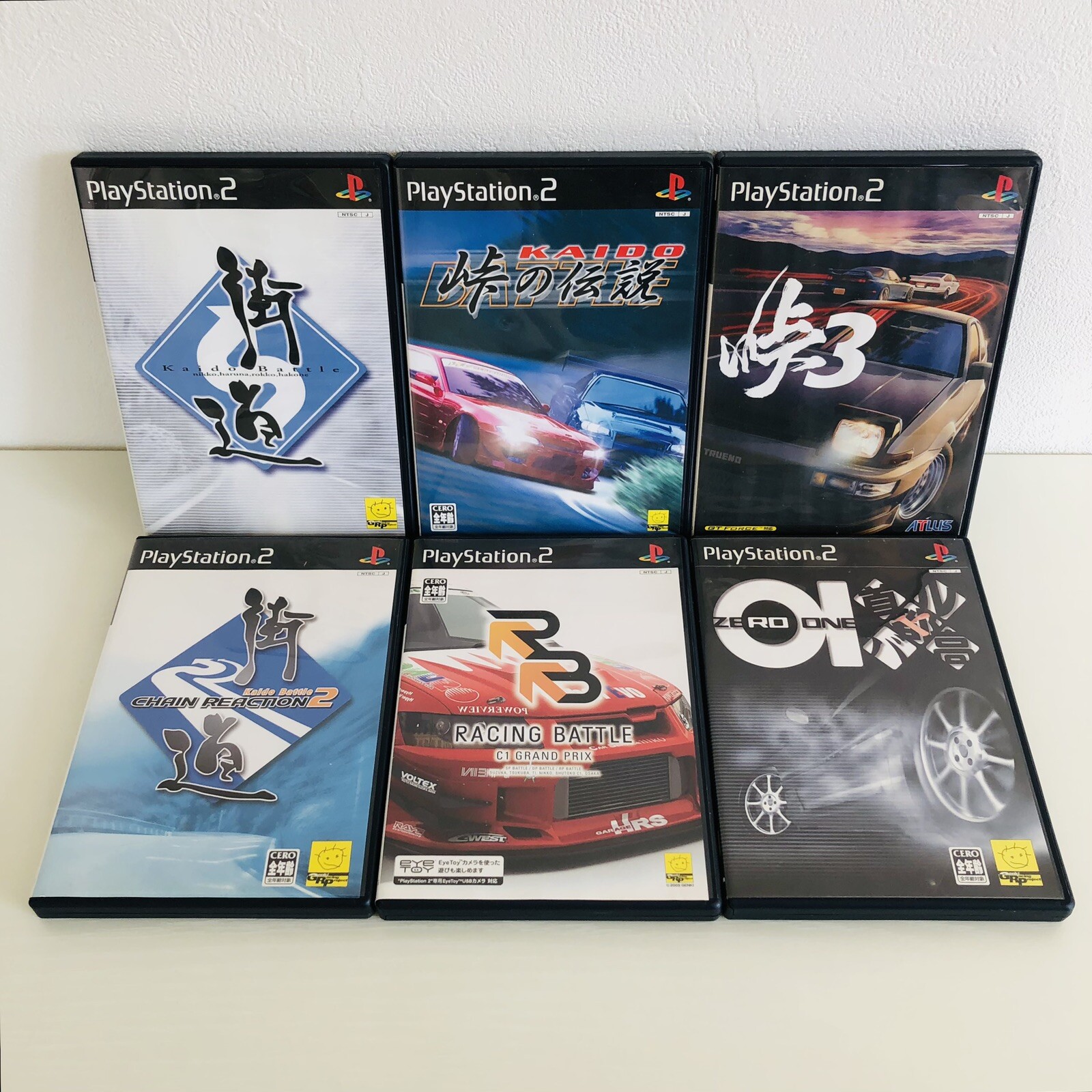 PS2 KAIDO, KAIDO BATTLE 1,2 SHUTOKOU BATTLE, Racing Battle C1 set of 6 Japan