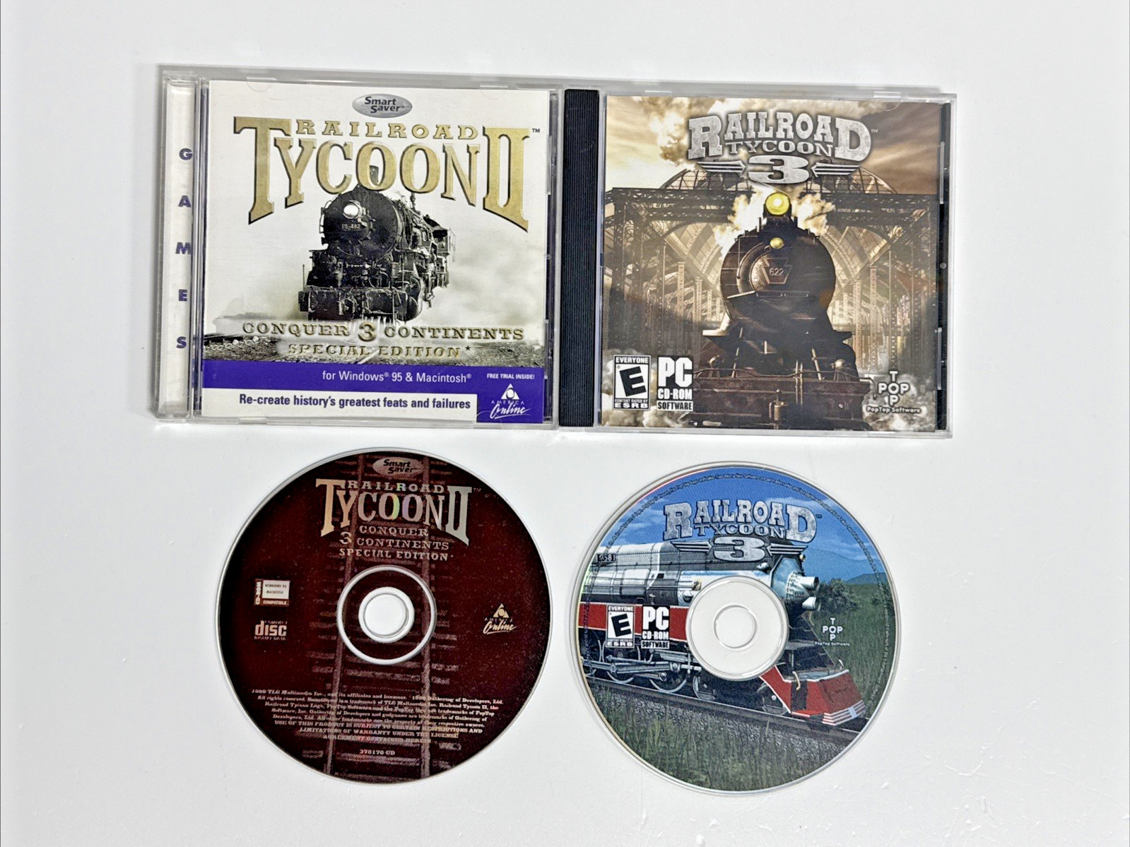 Railroad Tycoon II (2) and III (3) – PC CD-ROM – In Jewel Cases