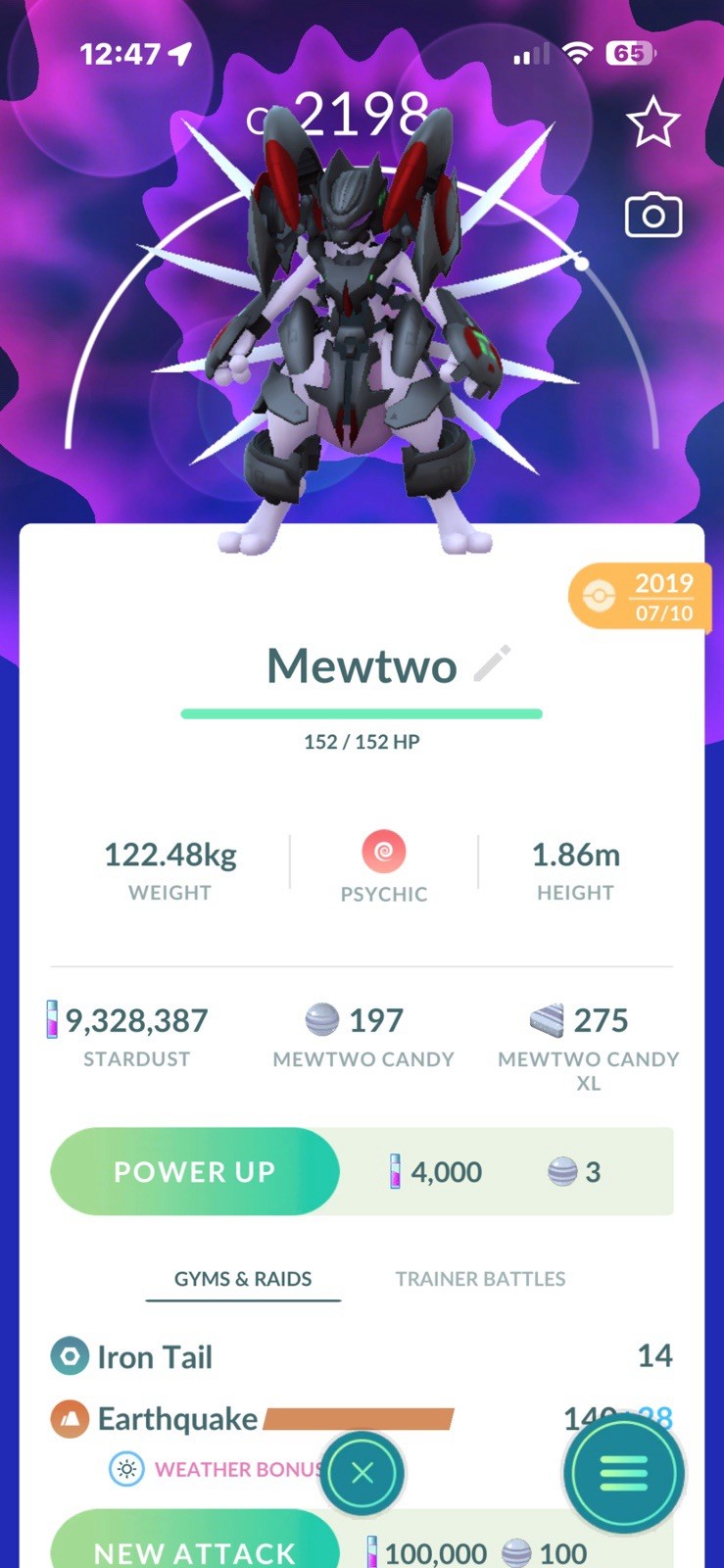 Pokemon Armored Mewtwo Go Guarenteed Lucky Unregistered 500k-1M Dust Trade