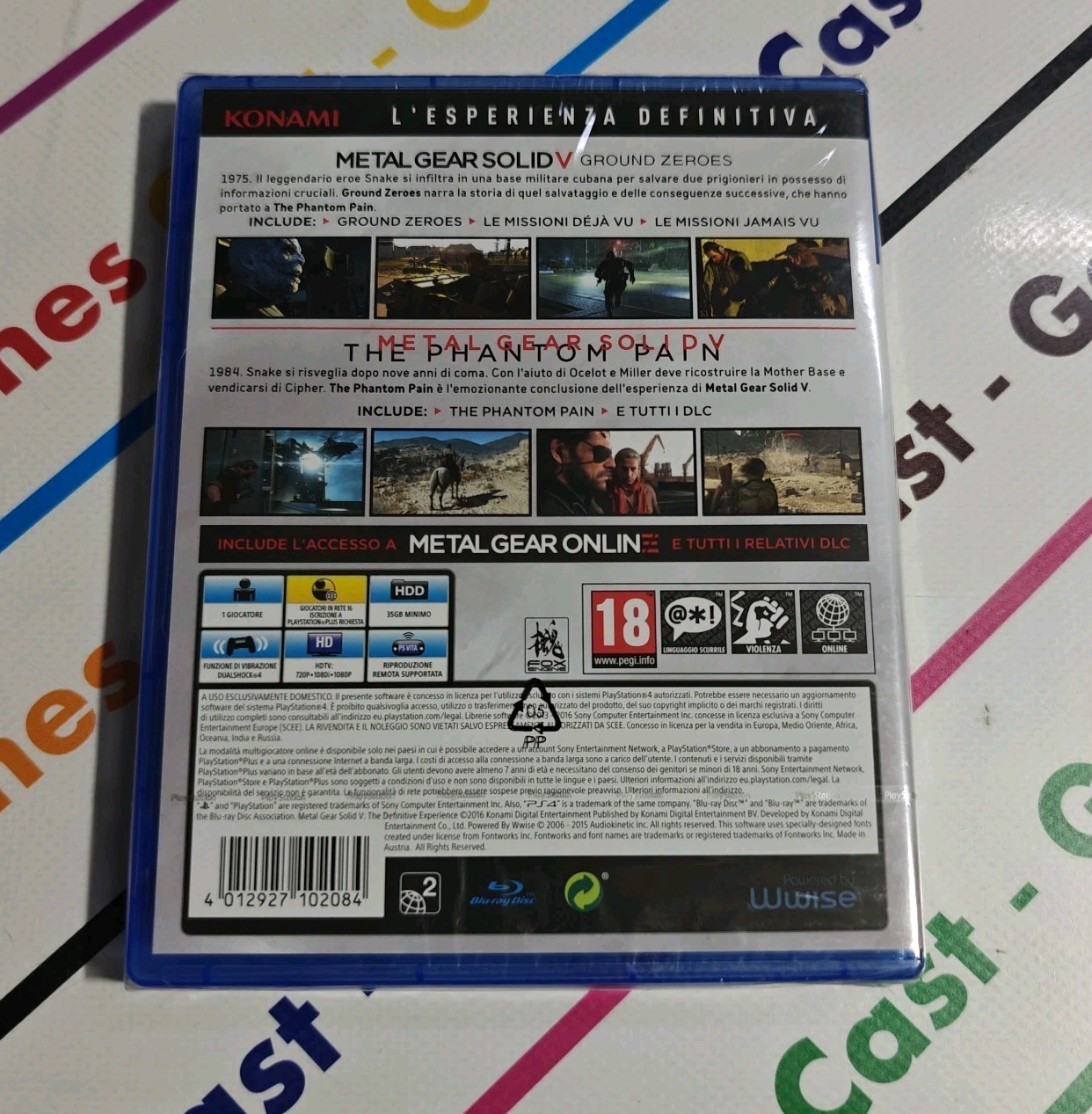 PS4 METAL GEAR SOLID V DEFINITIVE EDITION NEW ITALIAN SEALED COVER ITALY