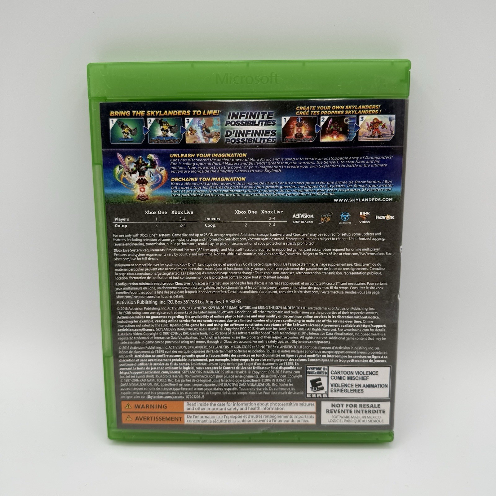 Skylanders Imaginators (Microsoft Xbox One, 2016) Game Disc W/Inserts & Case