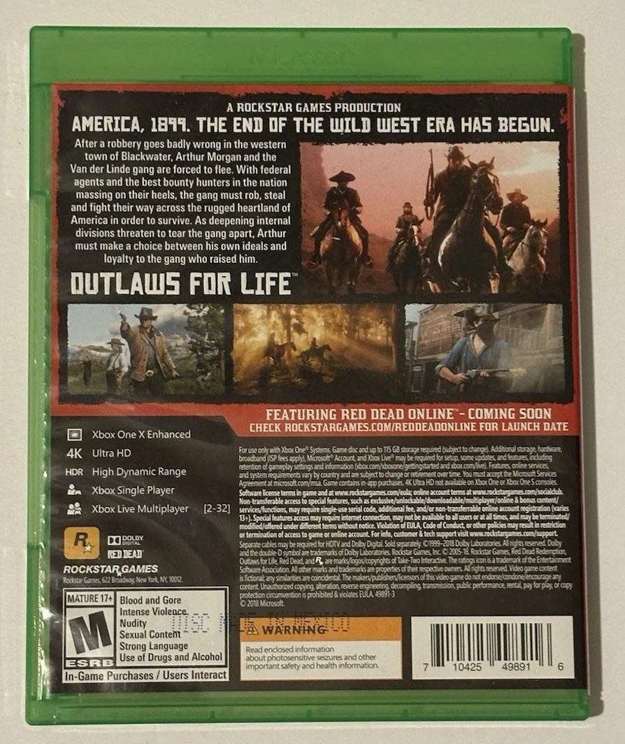 Red Dead Redemption 2 Code Includied – Microsoft Xbox One