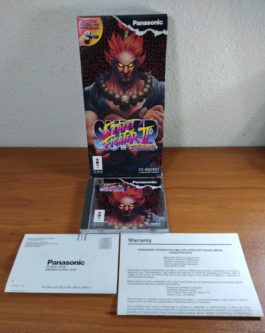 Super Street Fighter II Turbo Panasonic 3DO Long Box Near CiB (No Disc) VGC