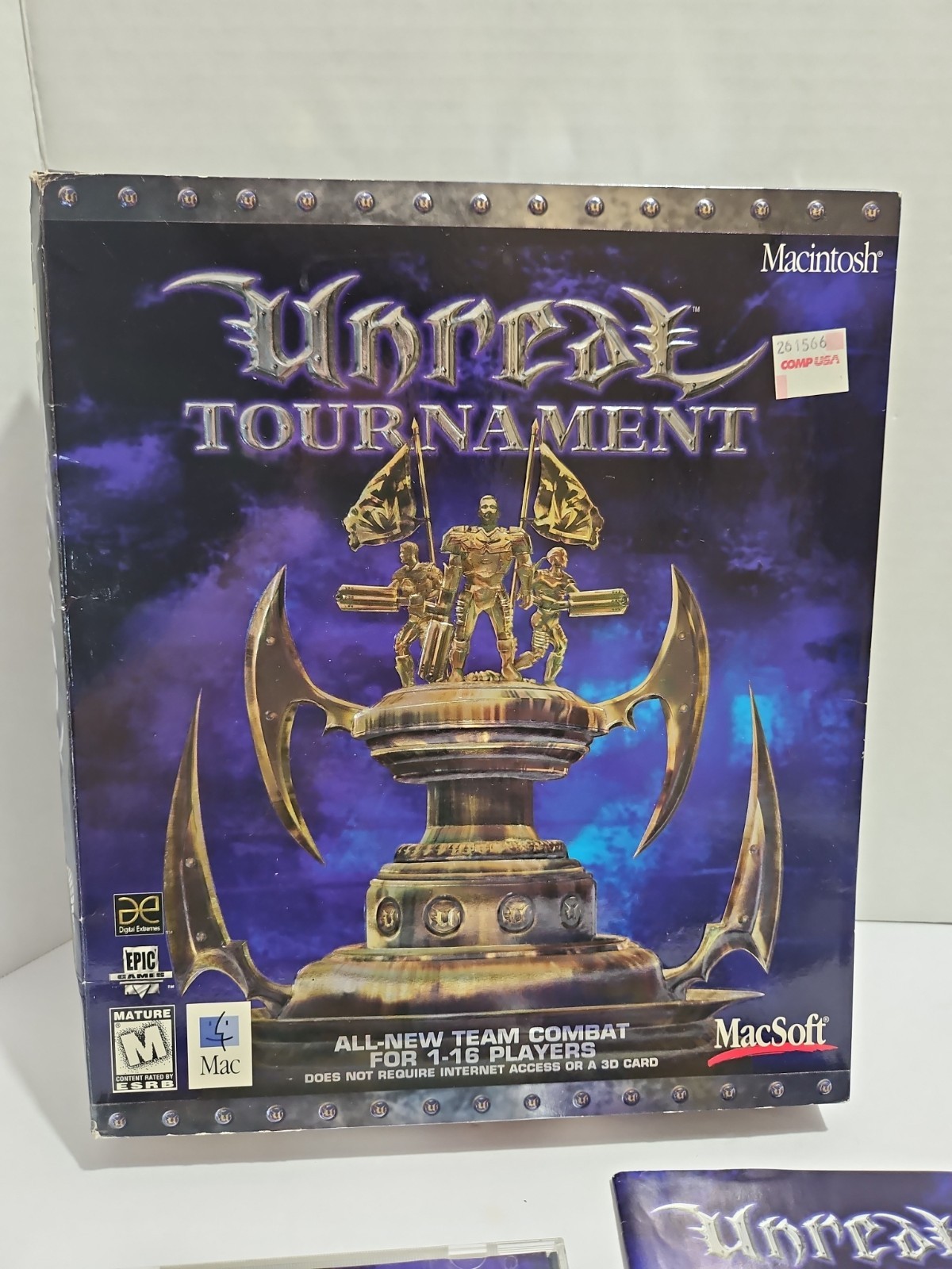 Unreal Tournament PC CD-ROM Big Box Vintage FPS Epic Games / GT Interactive 1999