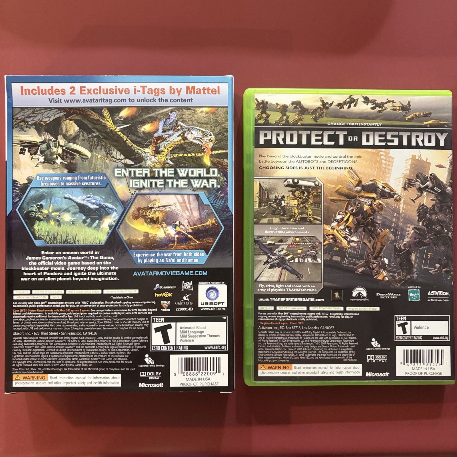 Avatar: The Game (Mattel | Tag Exclusive) (Xbox 360) + Transformers The Game