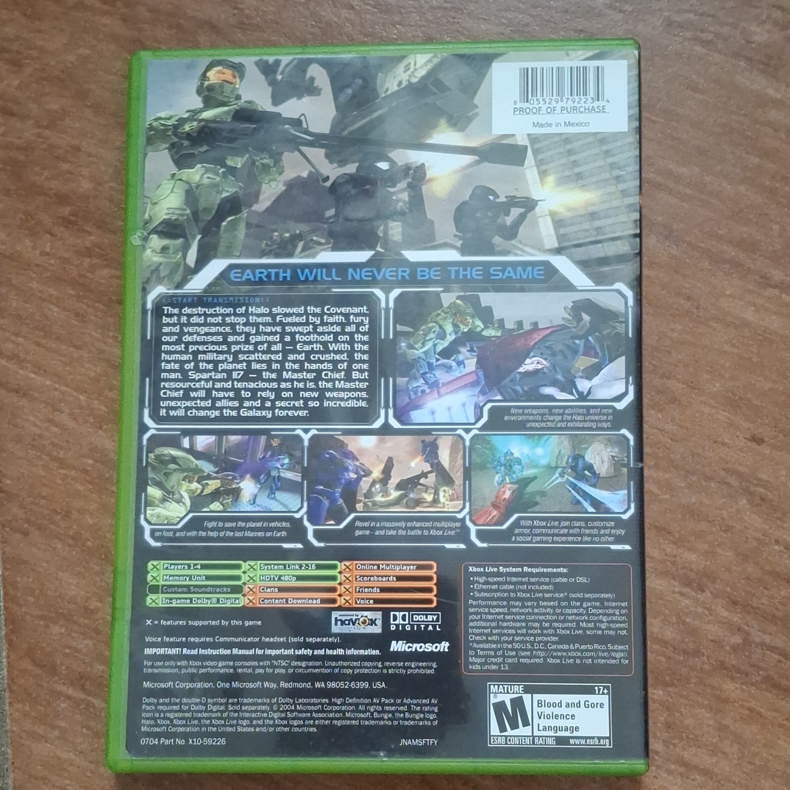 Halo 2 Microsoft Xbox Online Multiplayer Shooter M-Mature NTSC-U/C 2004