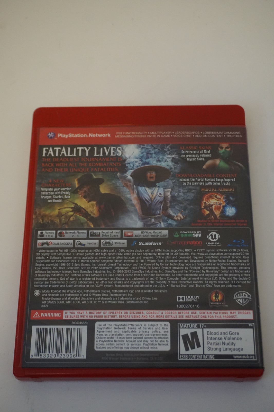 PS3 Mortal Kombat Komplete Edition Greatest Hits with Manual