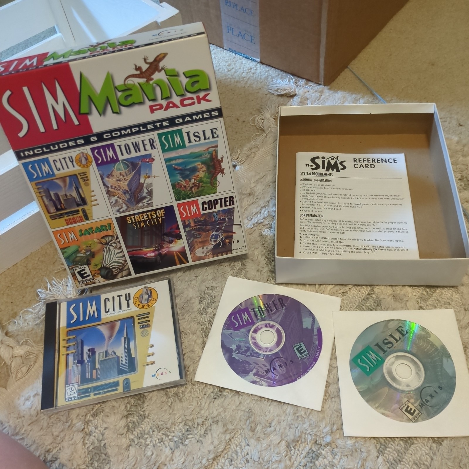 Sim Mania Pack Big Box PC 2000 3 Of 6 Sim Games Box Set. Sim City, Tower & Isle.