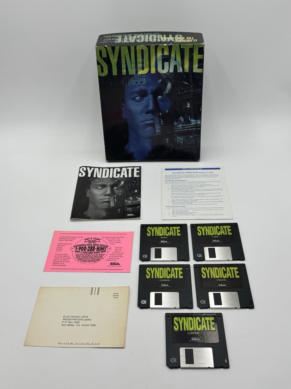 Syndicate MS-DOS 3.5″ Floppy Disks IBM PC Manual BIG BOX Complete