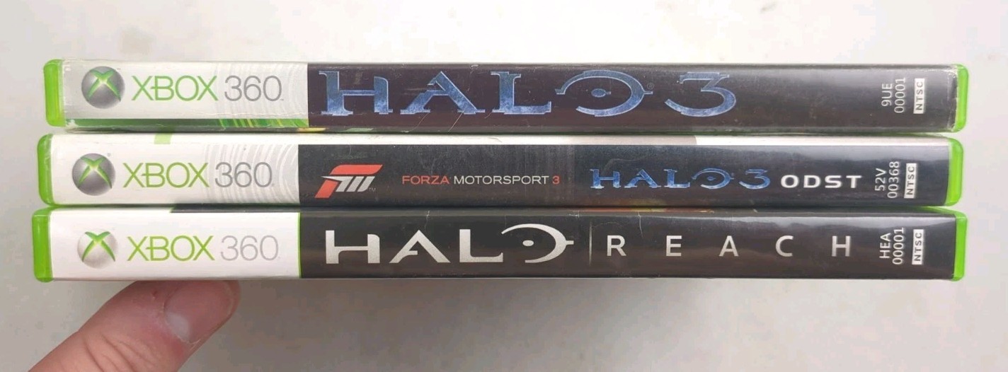 Halo 3 + 3 ODST & Reach Xbox 360 3 Game Bundle Lot NO MANUALS Bungie Shooter