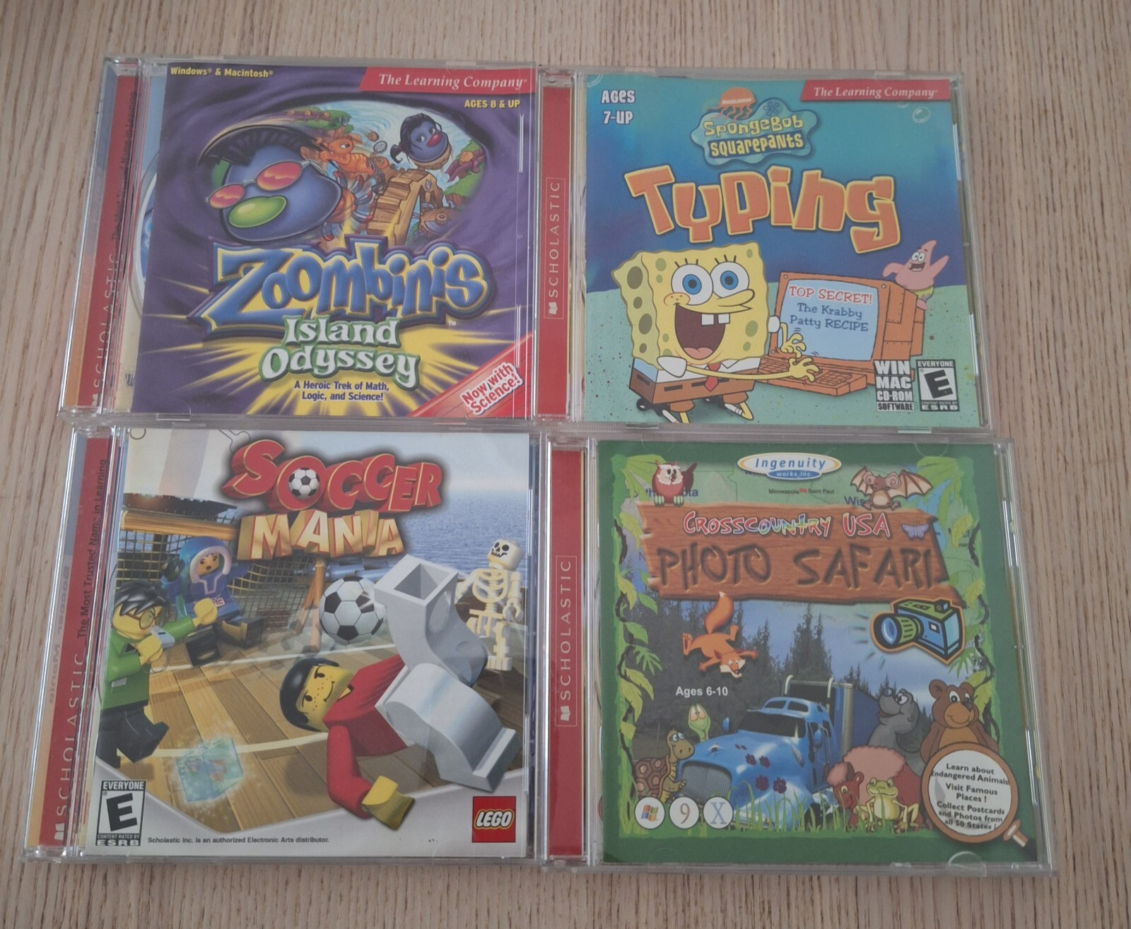 (4) LOT Scholastic Win/Mac CDROM PC -The Learning Company