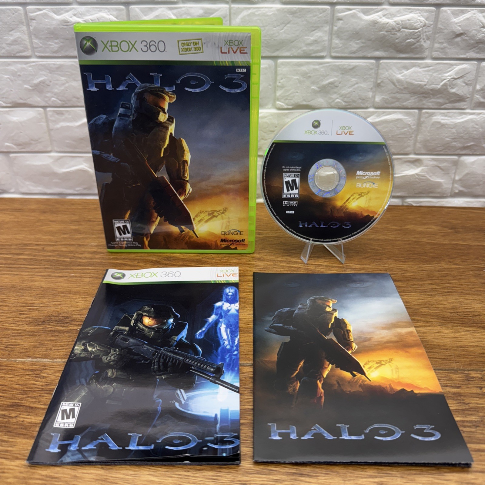 Halo 3 (Xbox 360, 2007) CIB Complete w/Manual & Poster Tested Working Free S/H