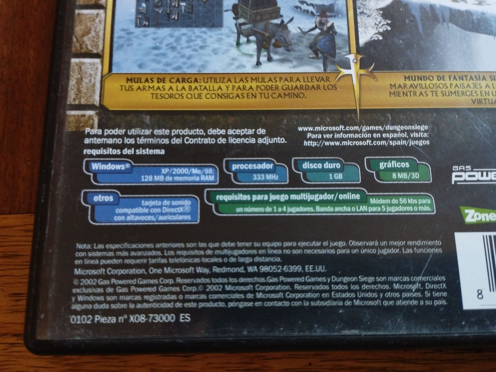 Dungeon Siege Microsoft – Game for PC 2 x CD-Rom Spain Edition