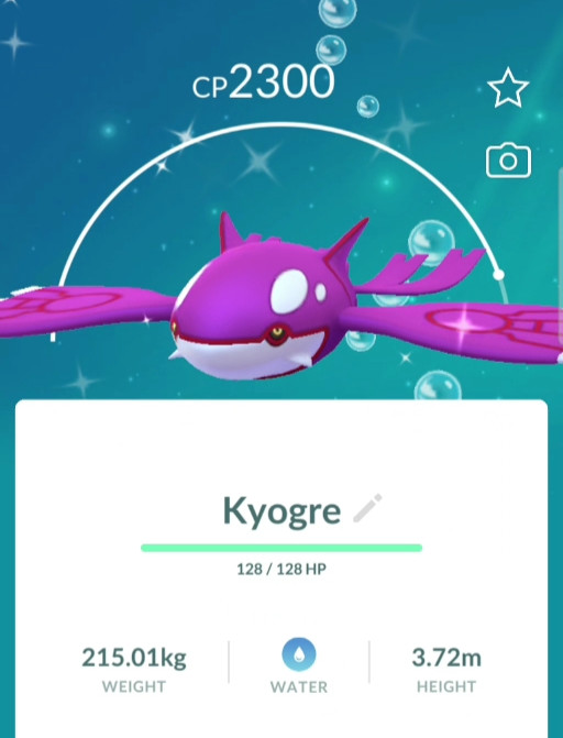 Pokémon Go – Shiny Kyogre – PTC 80k dust