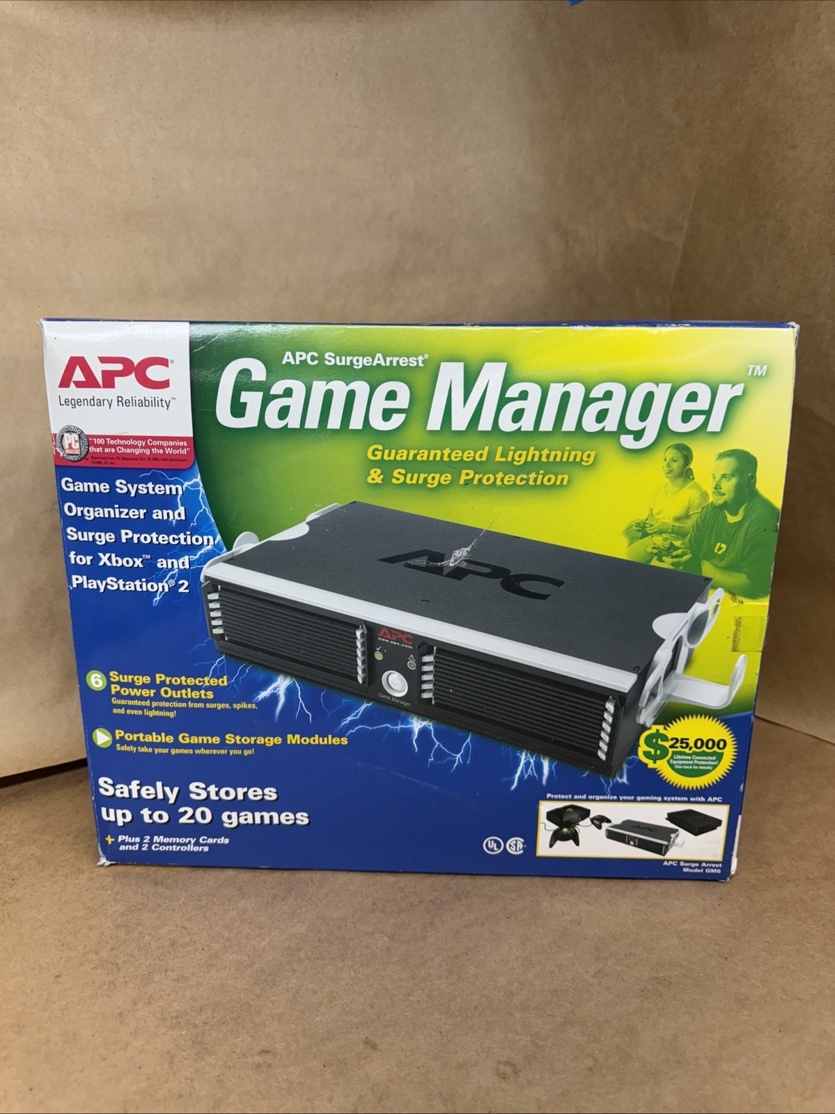 New APC SurgrArrest Game Manager 120V 6-Outlet Surge Protector Only For Xbox