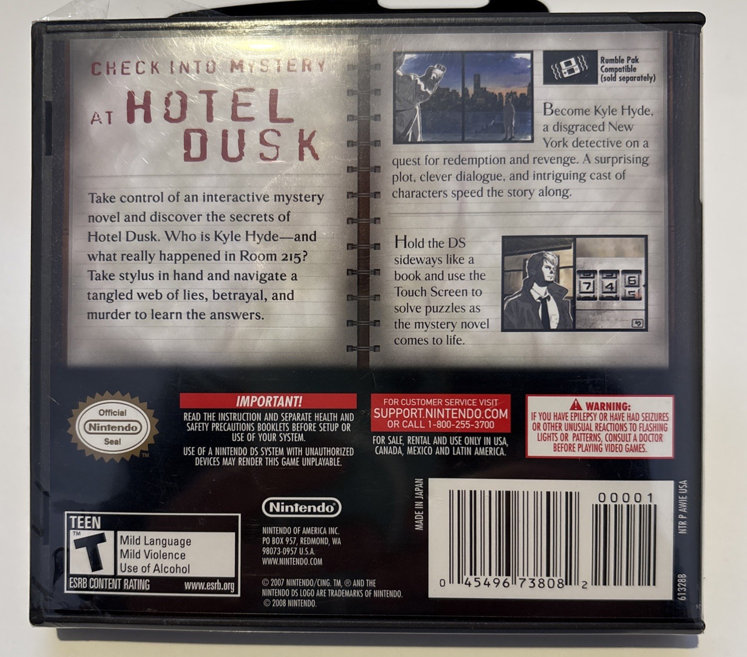 Hotel Dusk: Room 215 (Nintendo DS) – Brand New & Factory Sealed