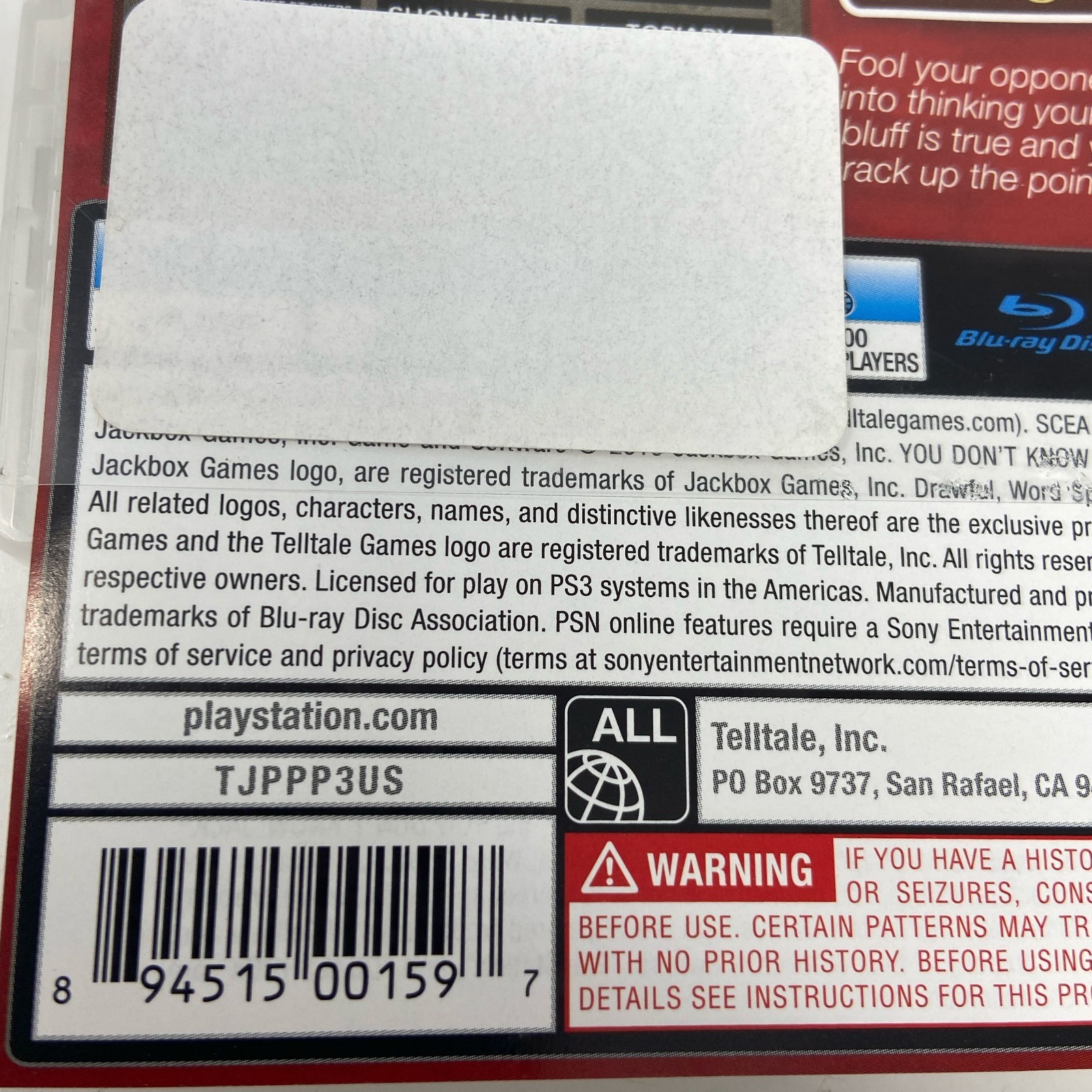 Telltale The Jackbox Party Pack PS3 (Physical Disc)