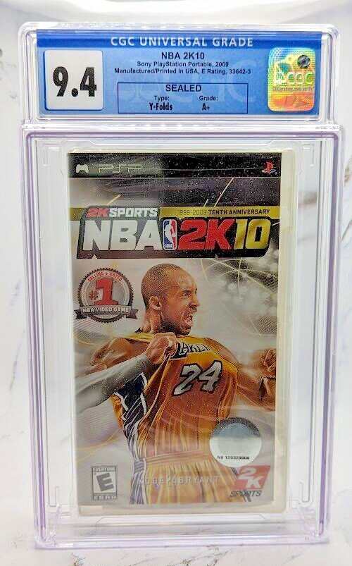 Kobe Bryant CGC 9.4 PoP 1 GOAT Brand New NBA 2K10 Sony PSP 10th ANV Cover Sealed