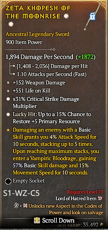 🔥 Diablo 4 Season 14 🔥Ancestral Legendary sword 1GA/ 4GA