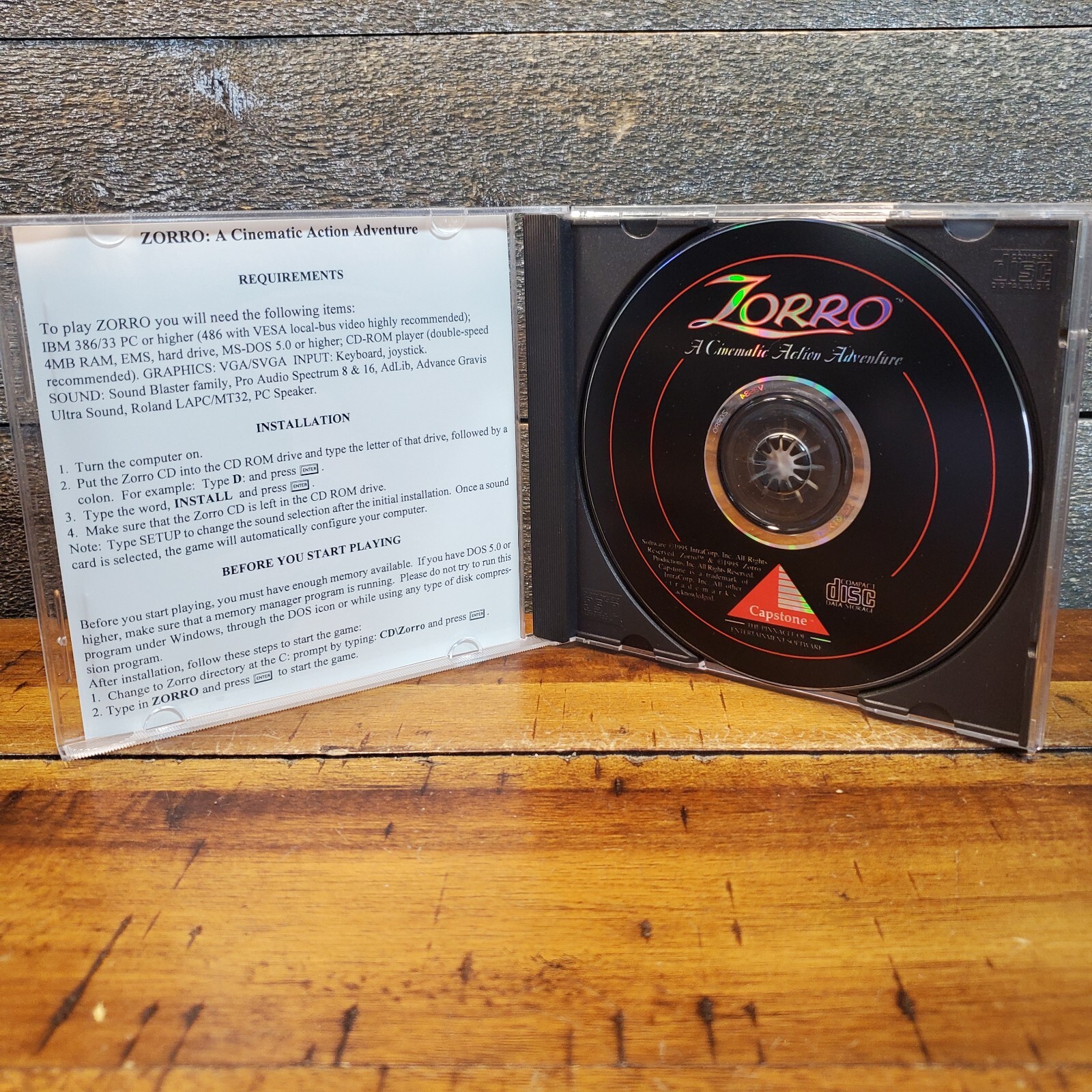 Zorro (PC, 1995) “A Cinematic Action Adventure”