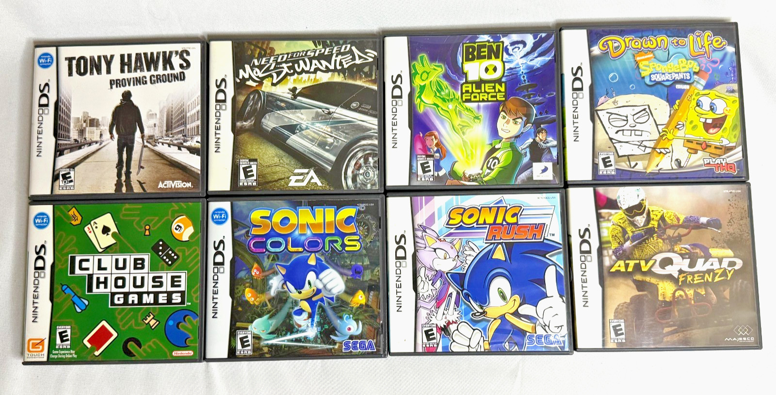 Nintendo DS Game CIB Sonic Colors, Ben 10, Tony Hawk, Spongebob, Need For Speed
