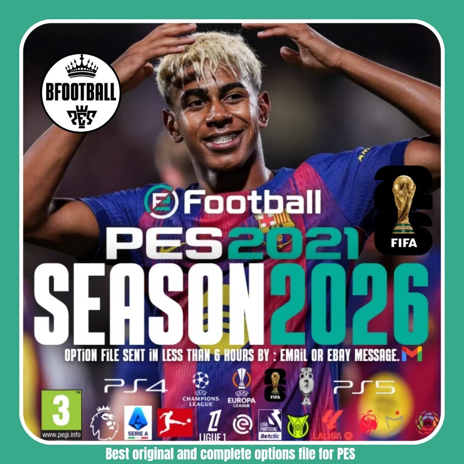 PES 2021 OPTION FILE PATCH SEASON UPDATE 2026 ORIGINAL PS4 PS5 ☑️